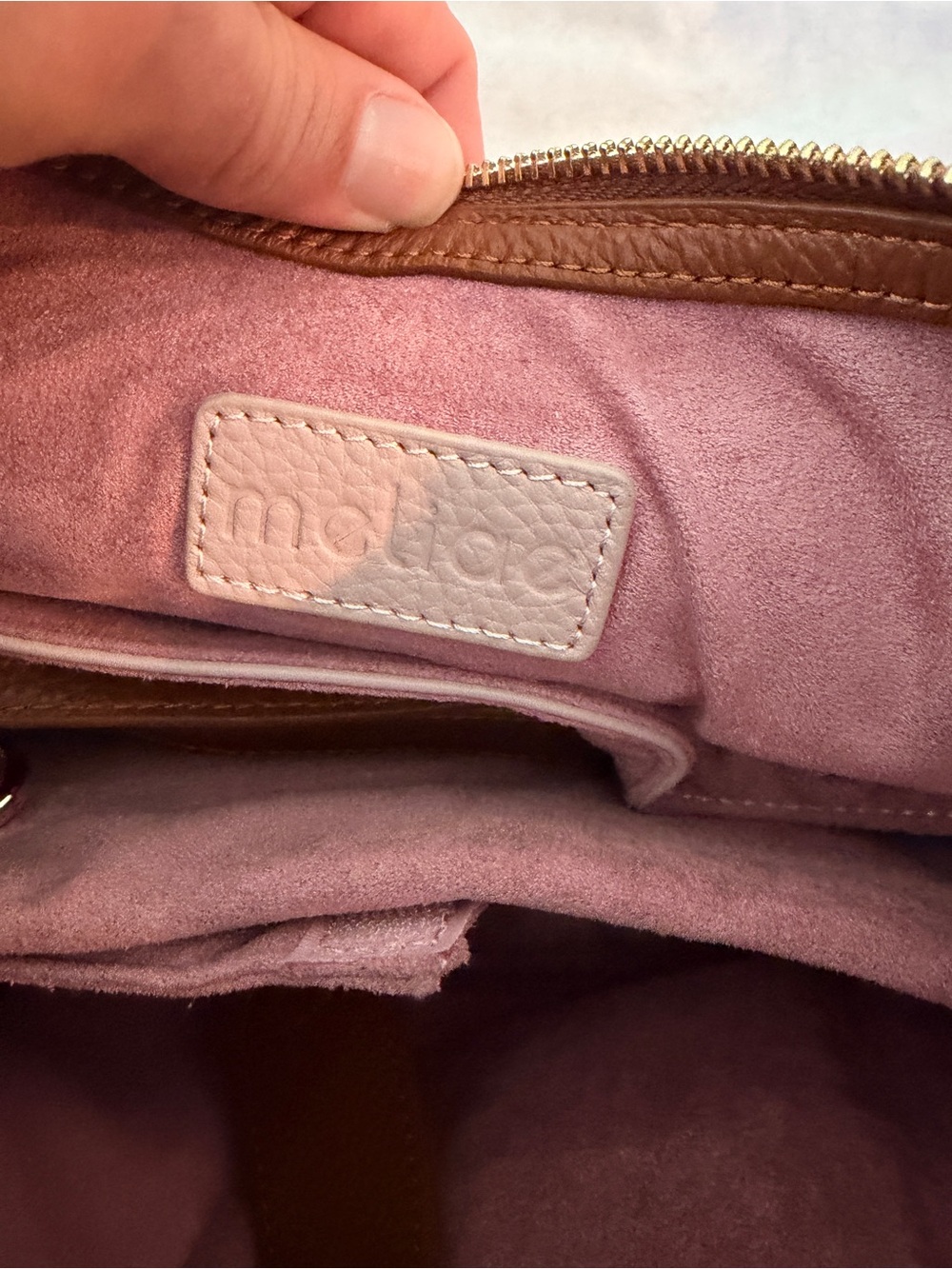 Madeline Pebbled Leather Hobo Bag, Camera Purse in Brown - Picture 5 of 5
